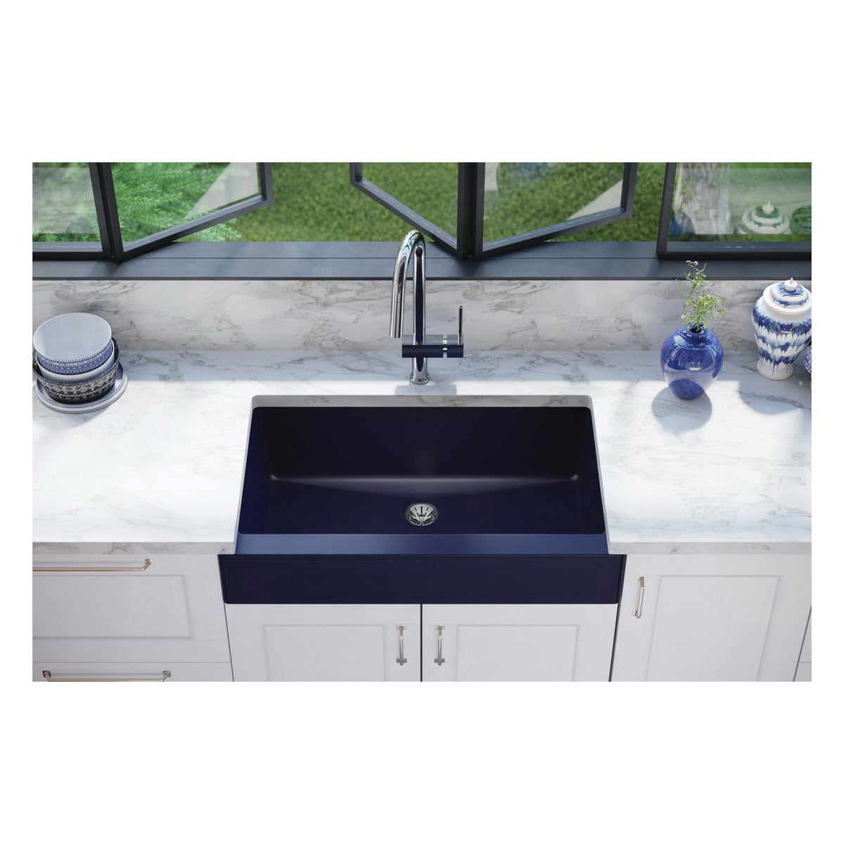 Quartz Luxe - 35-7/8" Transitional Farmhouse Kitchen Sink