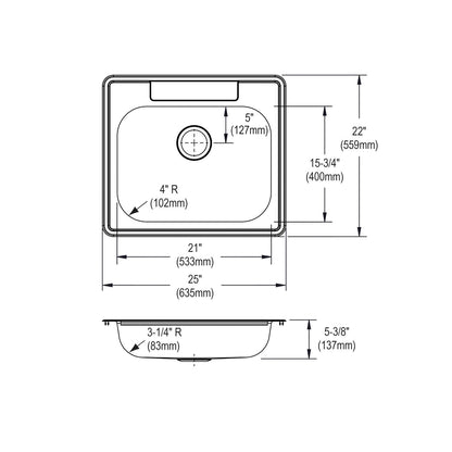 Dayton - 25" Kitchen Sink - GE125222