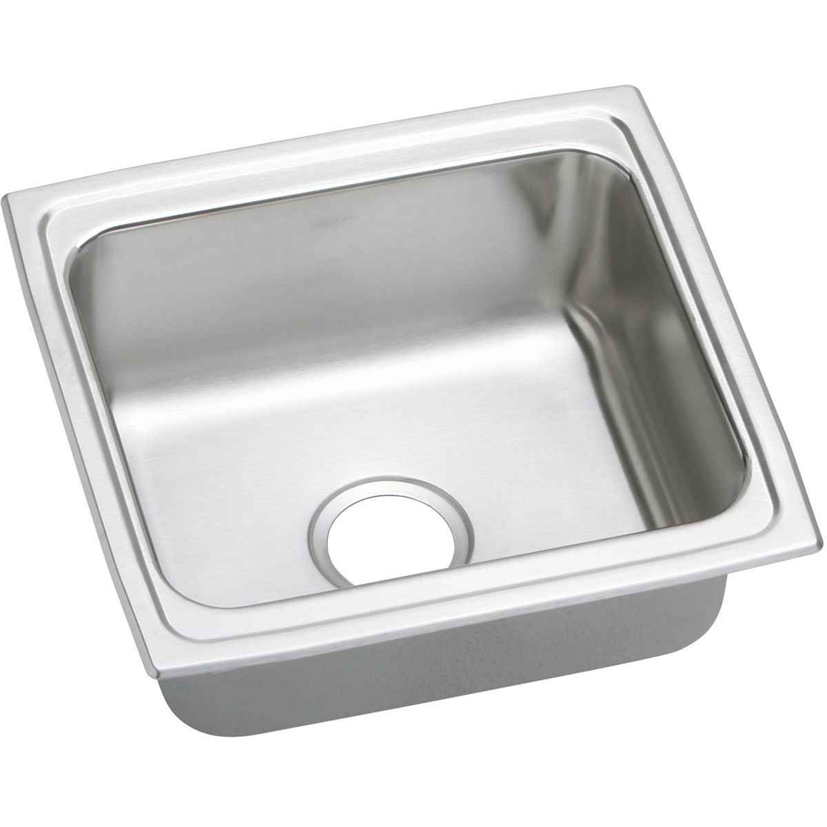 Elkay® LFRAD191860 Lustertone™ Classic Bar Sink, Rectangle Shape, 16 in L x 13-1/2 in W Bowl x 5-7/8 in D Bowl, 19 in L x 18 in W x 6 in D, Drop-In Mounting, 18 ga 304 Stainless Steel