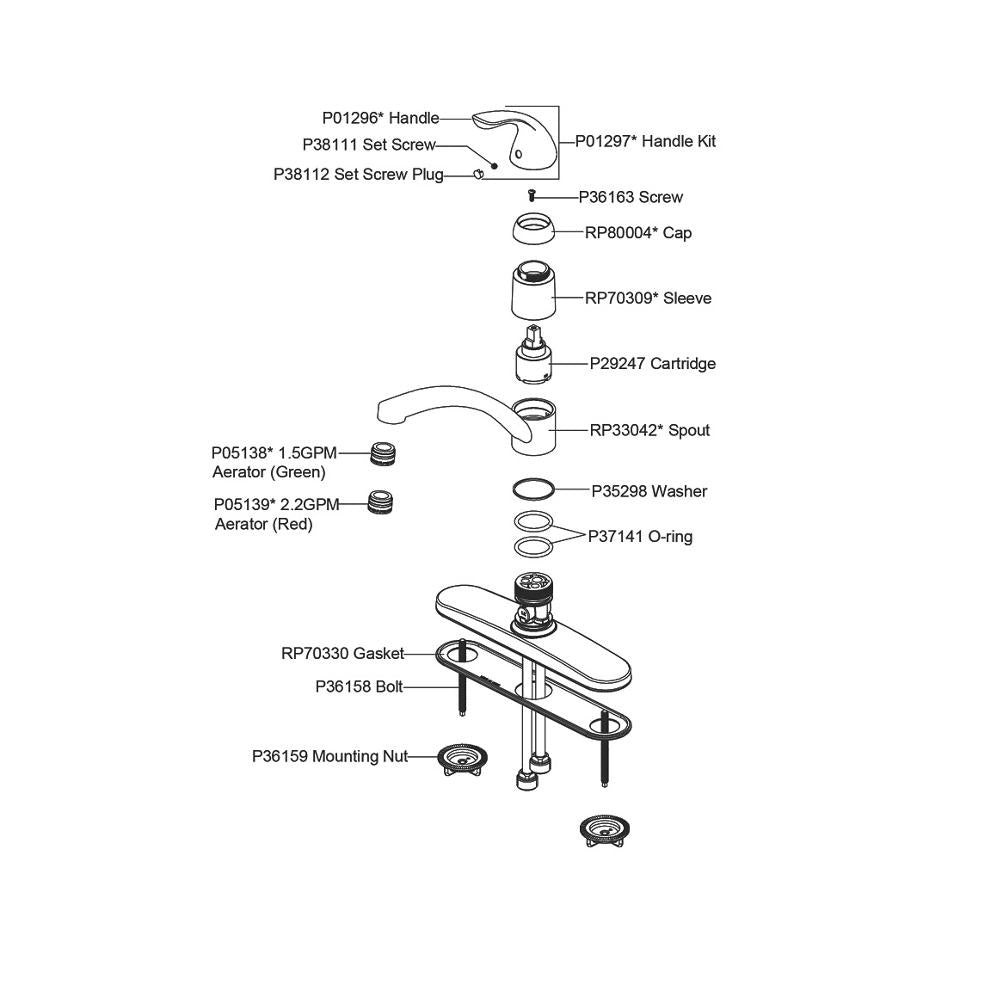 Everyday - Kitchen Faucet with Escutcheon - Deck Mount