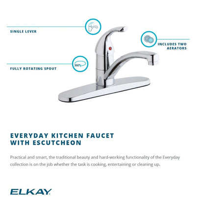Everyday - Kitchen Faucet with Escutcheon - Deck Mount