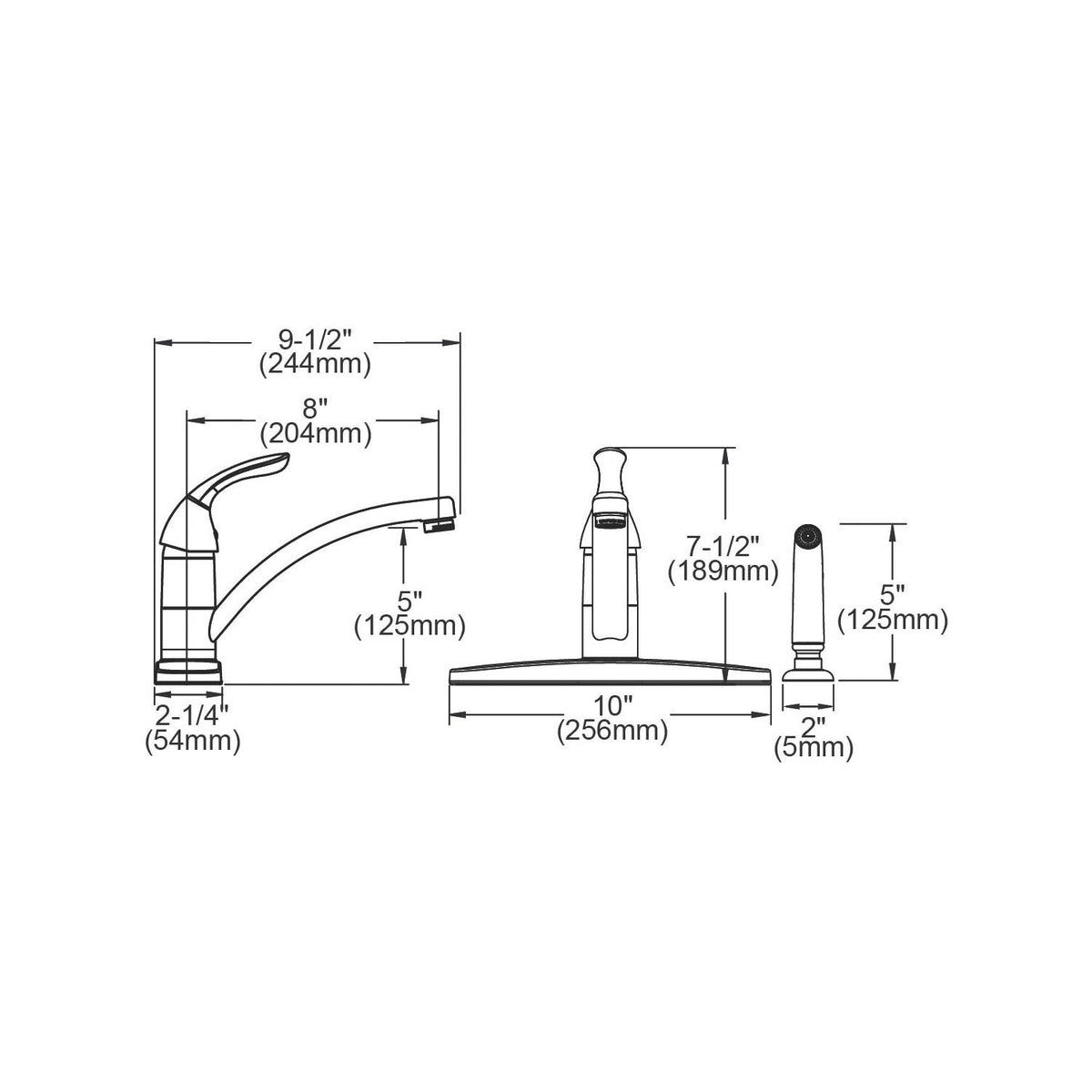 Everyday - Kitchen Faucet - 9-1/2" - Deck Mount