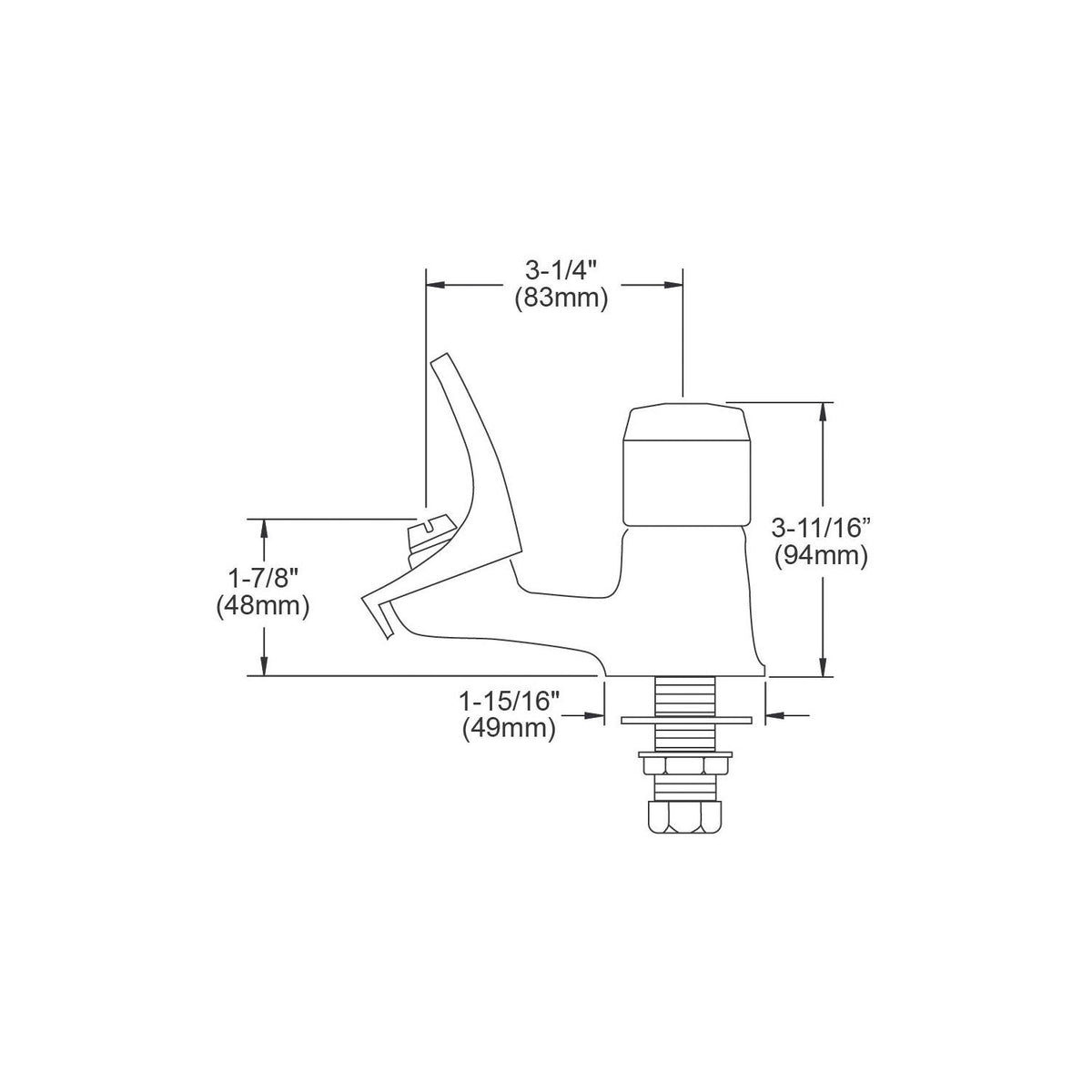 Push Button Bubbler - Brass - Threaded Connection