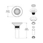 3-1/2" Drain Fitting - Nickel Plated