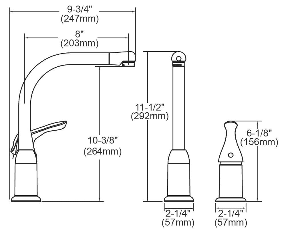Everyday - Kitchen Faucet with Remote Handle - Deck Mount