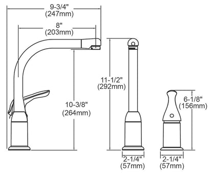 Everyday - Kitchen Faucet with Remote Handle - Deck Mount