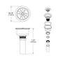 3-1/2" Drain Fitting - 316 Stainless Steel Drain