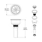 Elkay® LK35 Drain Fitting, 3-1/2 in Nominal, Polished Stainless Steel, 304 Stainless Steel Drain