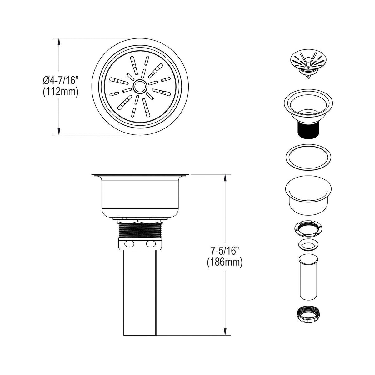 3-1/2" Drain Fitting - LK35