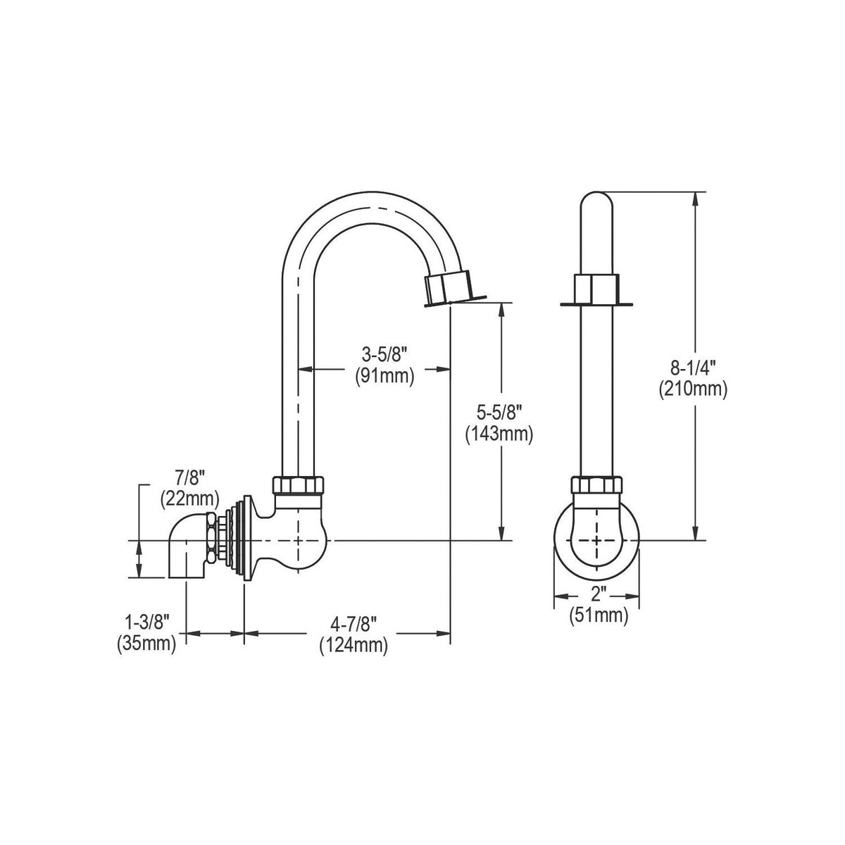 Spout - 8-1/4" - Brass