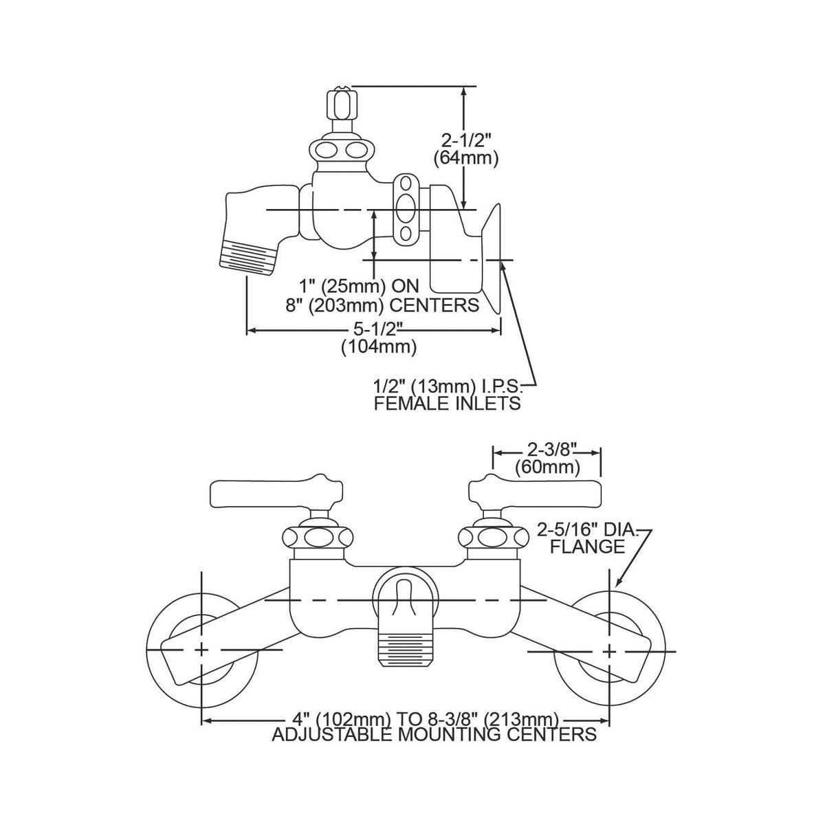 Universal - Traditional Service/Utility Faucet - 2.2 GPM