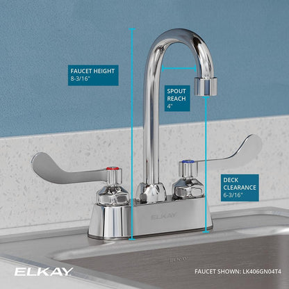 Centerset Bathroom Faucet - Polished Chrome - 4"