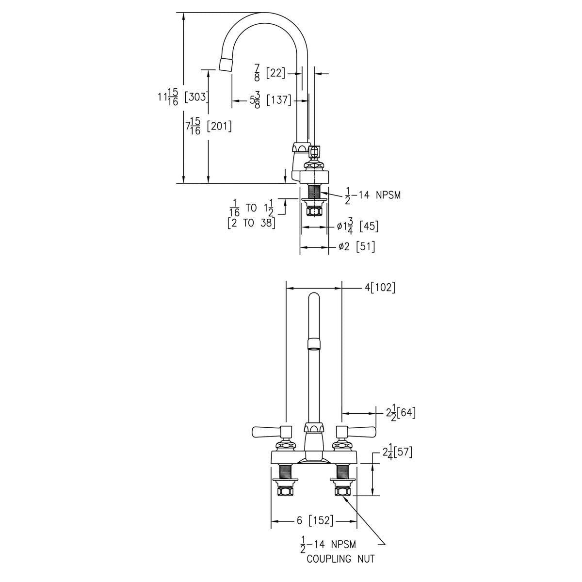 Centerset Bathroom Faucet - Polished Chrome - 5"