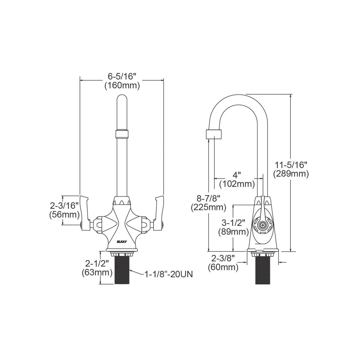 Concealed Deck Bathroom Faucet - 1.5 GPM - Deck Mount