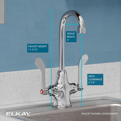 Concealed Deck Bathroom Faucet - 8-7/8" - Deck Mount