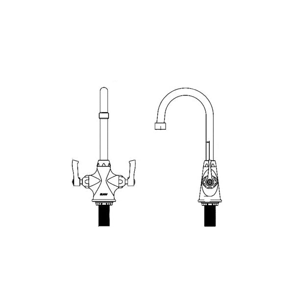 Concealed Deck Bathroom Faucet - 1-1/8" - Deck Mount
