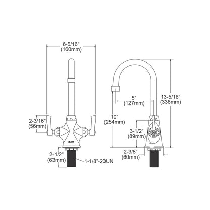 Concealed Deck Bathroom Faucet - 1-1/8" - Deck Mount