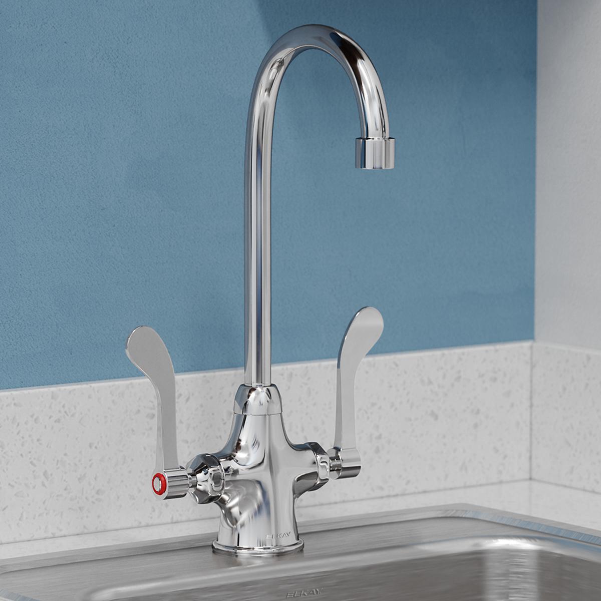 Concealed Deck Bathroom Faucet - 10" - Deck Mount