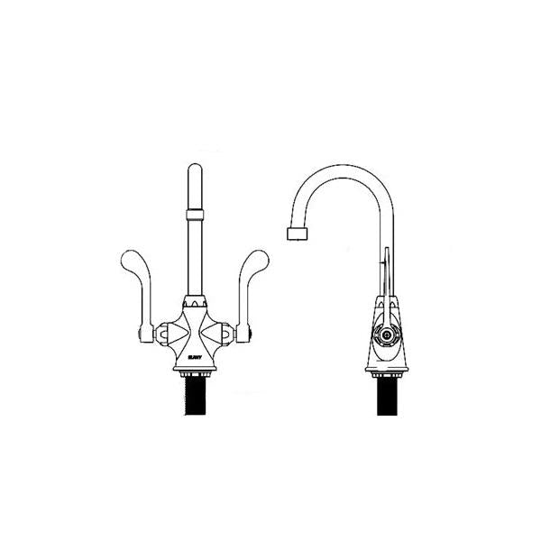 Concealed Deck Bathroom Faucet - 10" - Deck Mount
