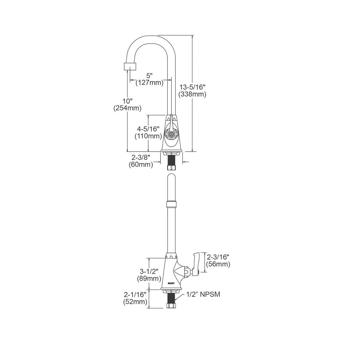 Universal - Traditional Classroom Faucet - Deck Mount