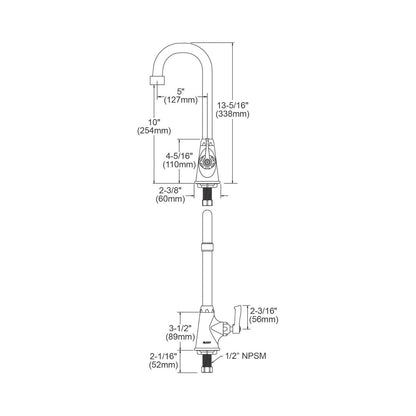 Universal - Traditional Classroom Faucet - Deck Mount