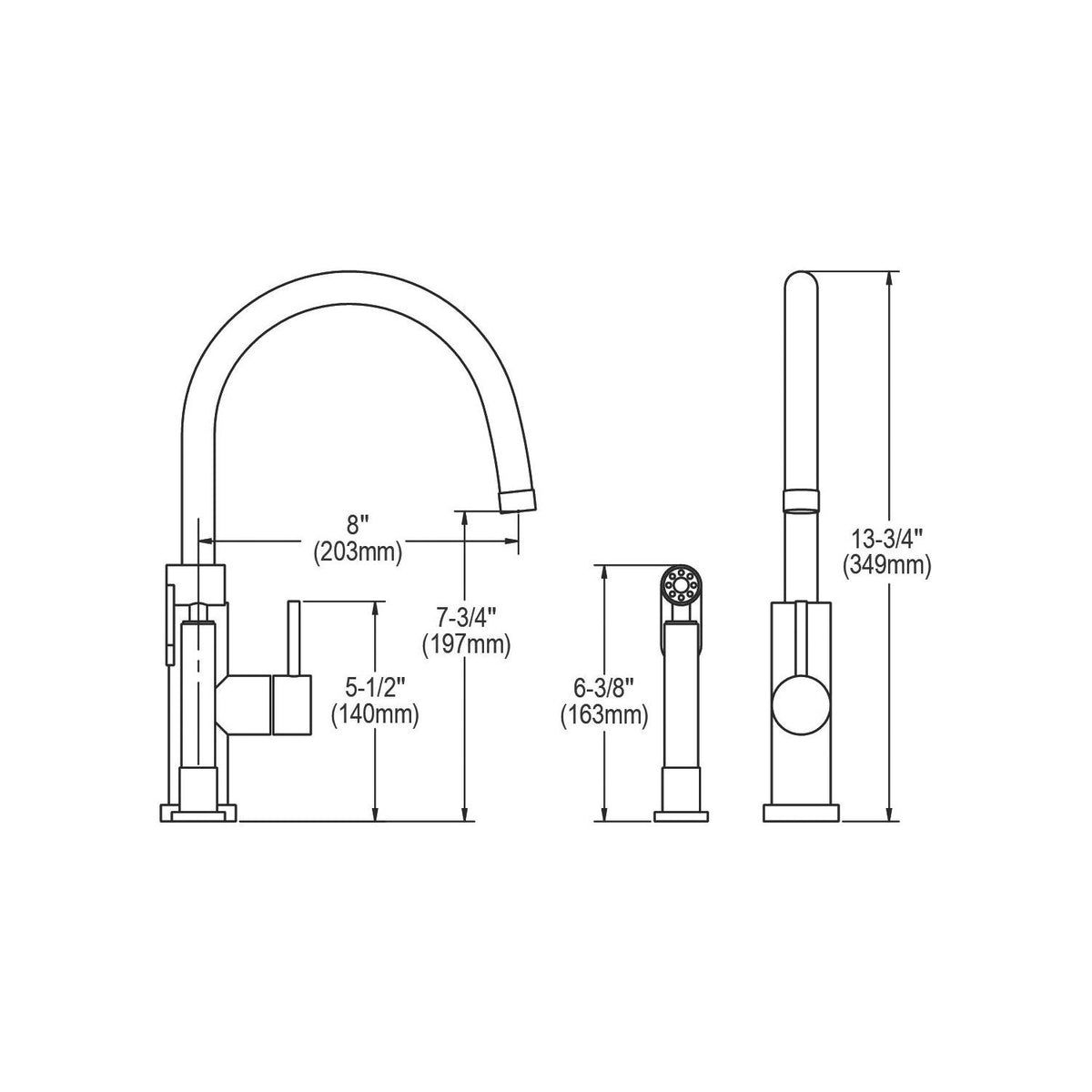 Kitchen Faucet - 1.5 GPM - 8"