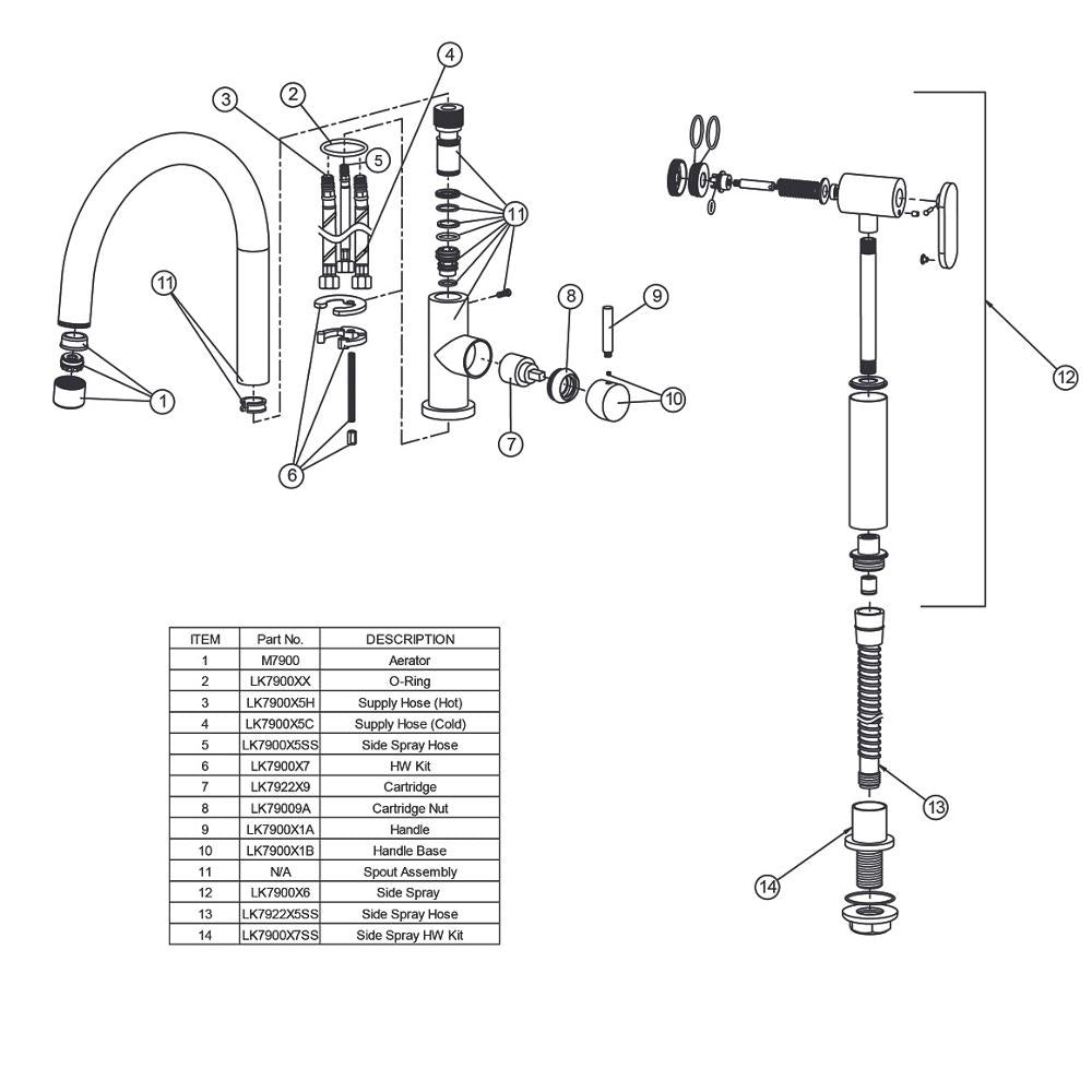 Kitchen Faucet - 1.5 GPM - 8"