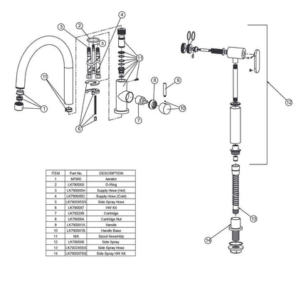Kitchen Faucet - 1.5 GPM - 8"