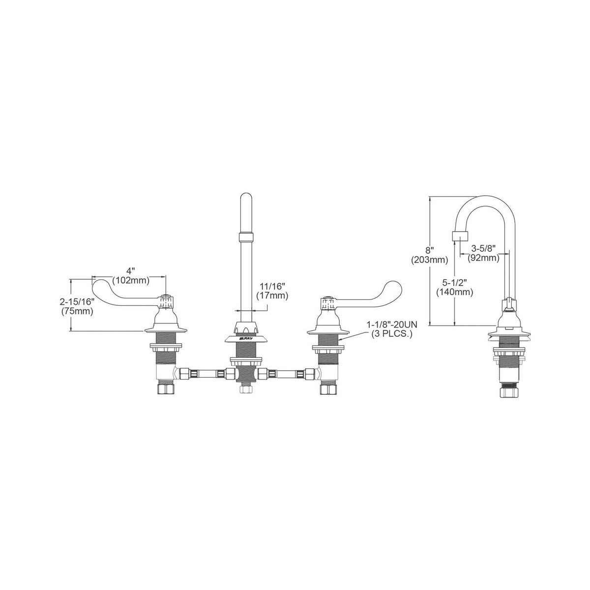 Faucet - 3-5/8" - Deck Mount
