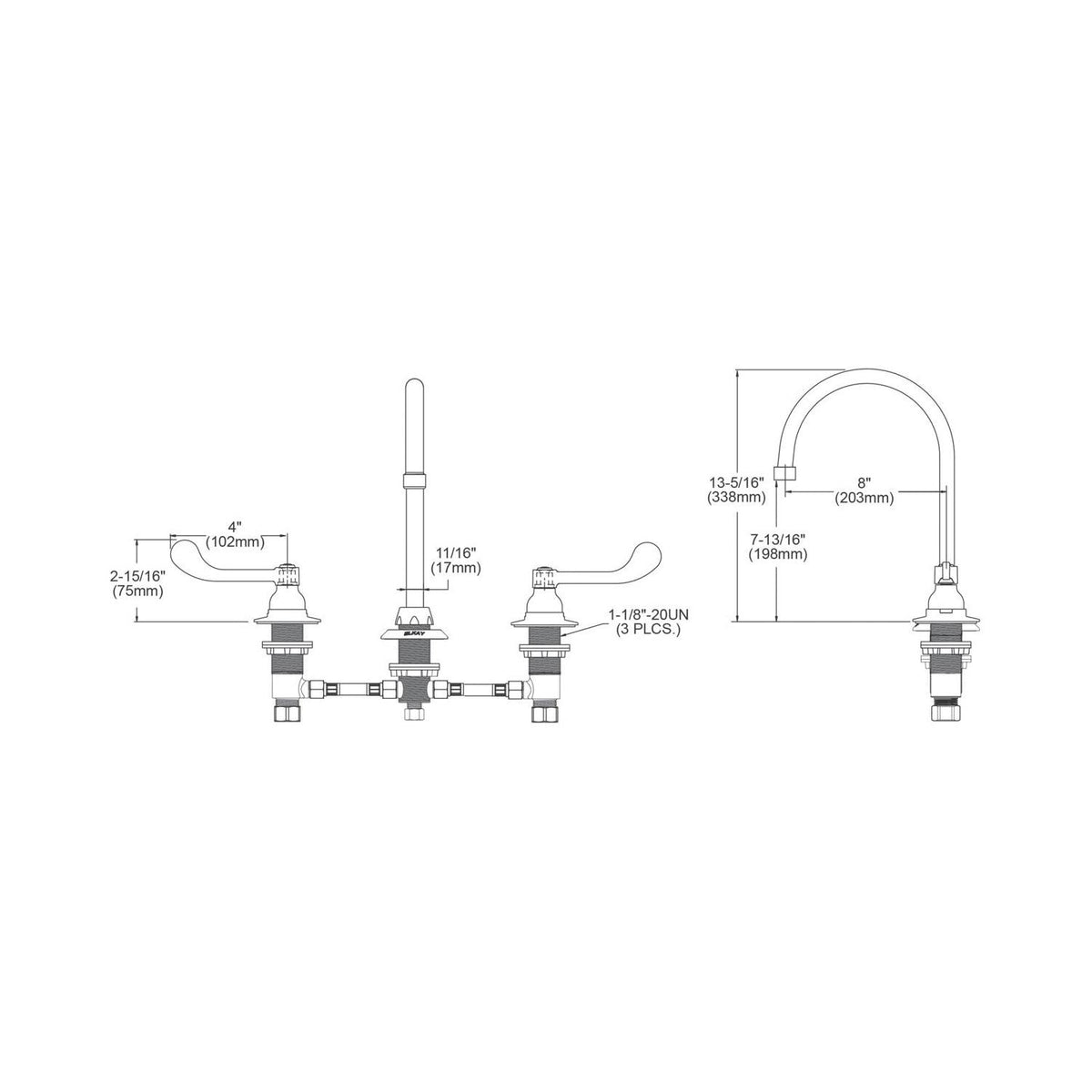 Faucet - 13-5/16" - Deck Mount