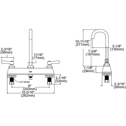 Traditional Scrub/Handwash Faucet - Deck Mount - 1.5 GPM