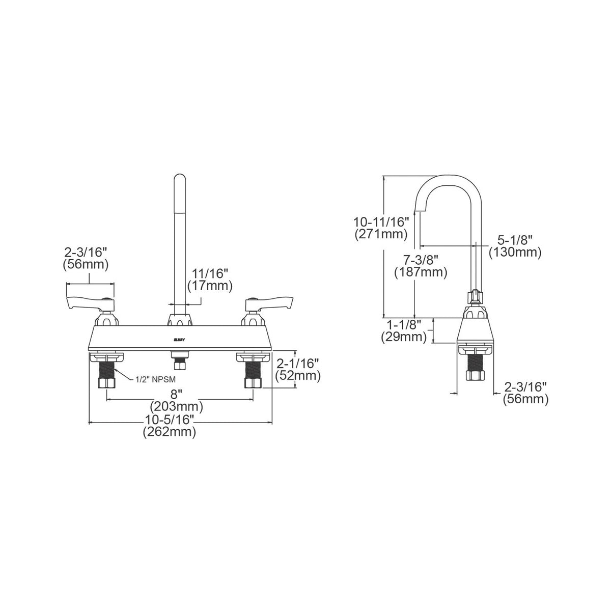 Traditional Scrub/Handwash Faucet - Deck Mount - 1.5 GPM