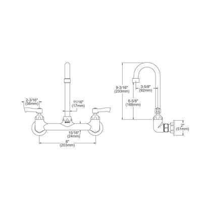 Scrub/Handwash Faucet - 1.5 GPM - 3-5/8"