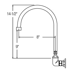 Universal - Traditional Scrub/Handwash Faucet - 9" - 2.2 GPM