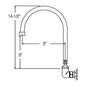 Universal - Traditional Scrub/Handwash Faucet - 9" - 2.2 GPM