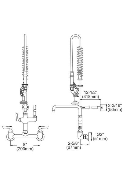 Traditional Pre-Rinse Faucet - Wall Mount - 1.5 GPM