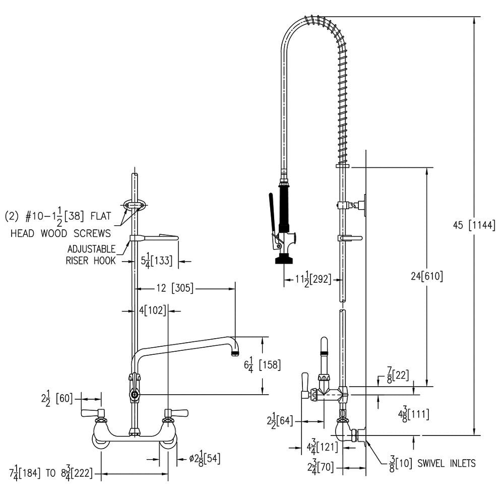 Traditional Pre-Rinse Faucet - Wall Mount - 1.5 GPM