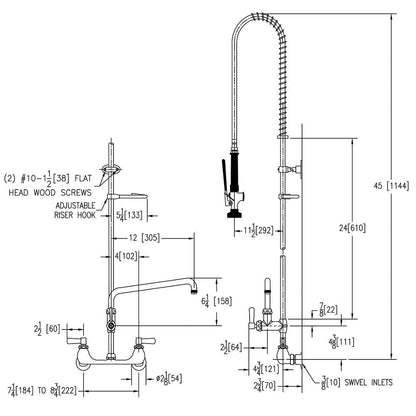 Traditional Pre-Rinse Faucet - Wall Mount - 1.5 GPM