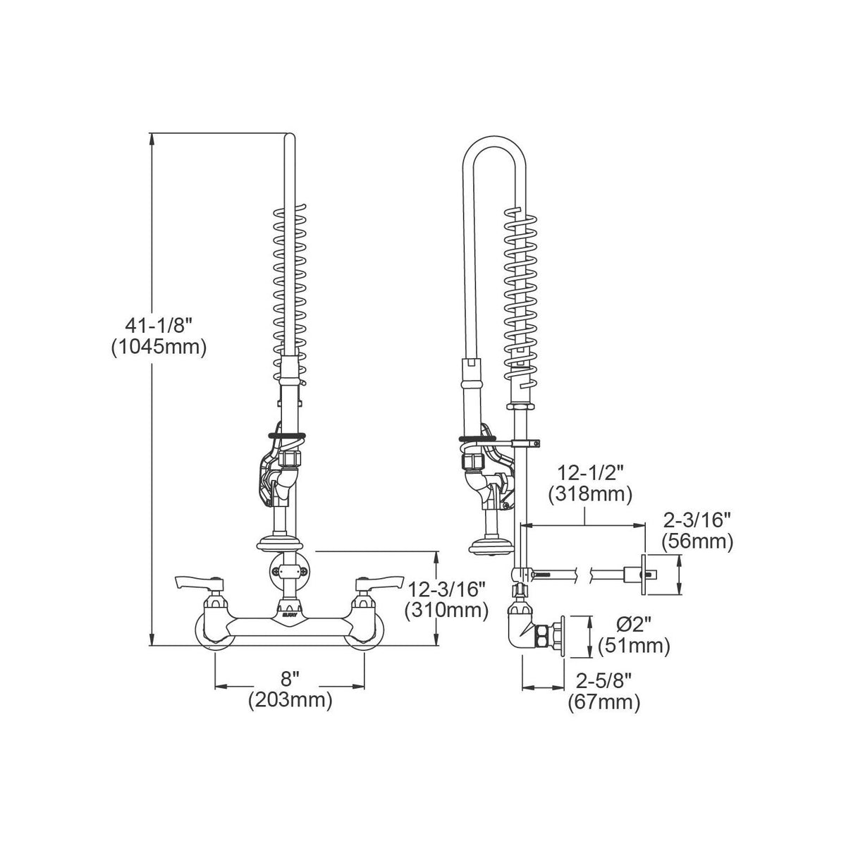 Pre-Rinse Faucet - 1.2 GPM - Wall Mount