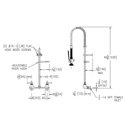 Pre-Rinse Faucet - 1.2 GPM - Wall Mount