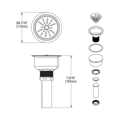 Drain Fitting - 3-1/2"