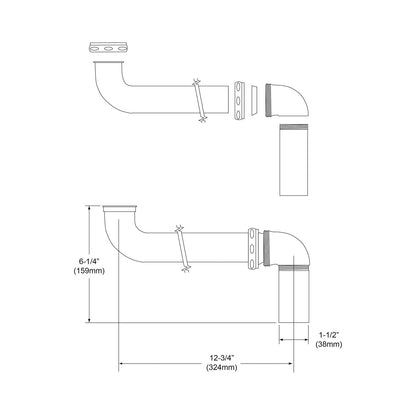 Offset Tailpiece with Strainer - Brass - ADA Compliant