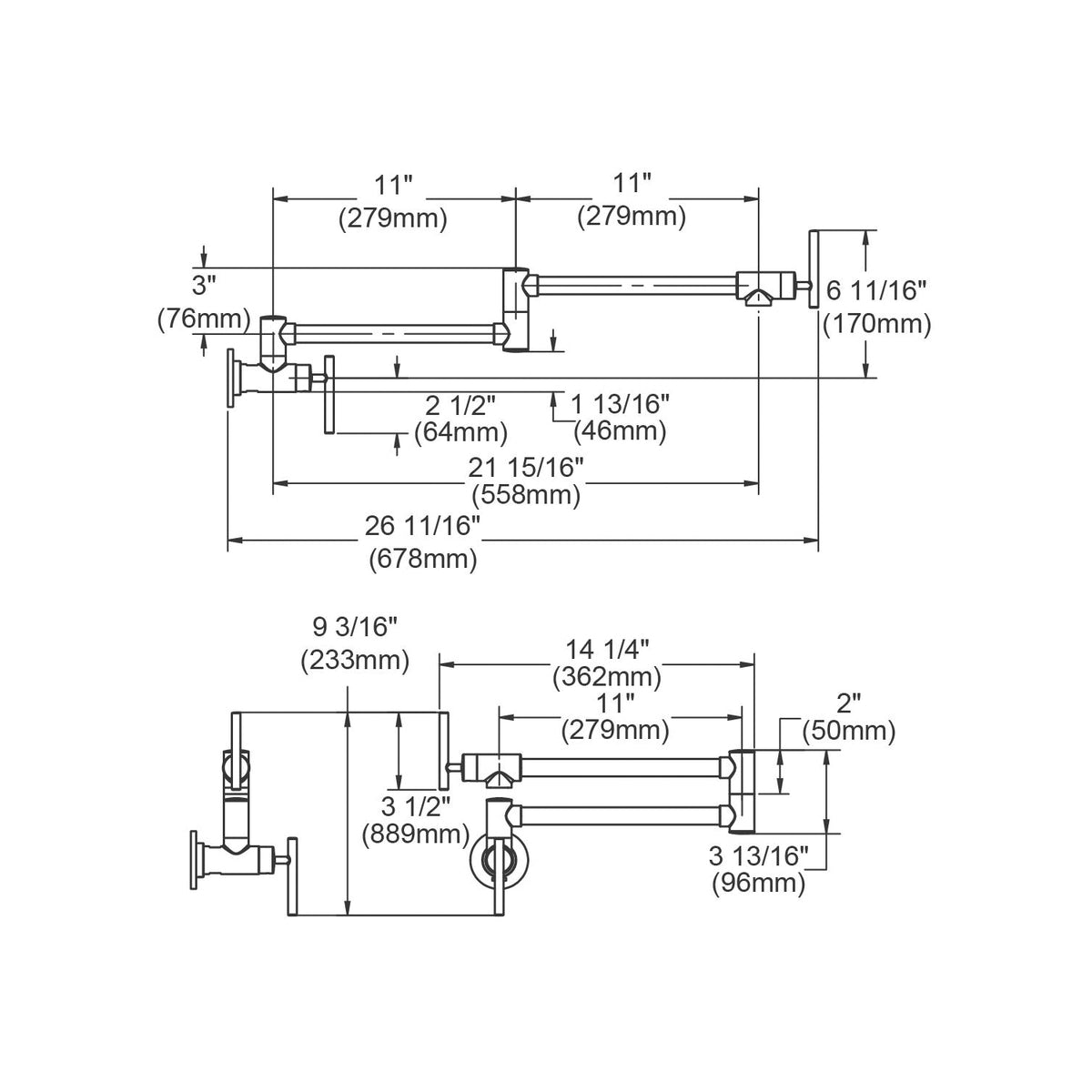 Avado - Kitchen Faucet - 4 GPM - Wall Mount