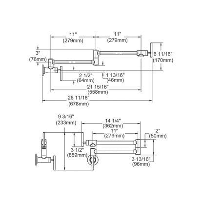 Avado - Kitchen Faucet - 4 GPM - Wall Mount