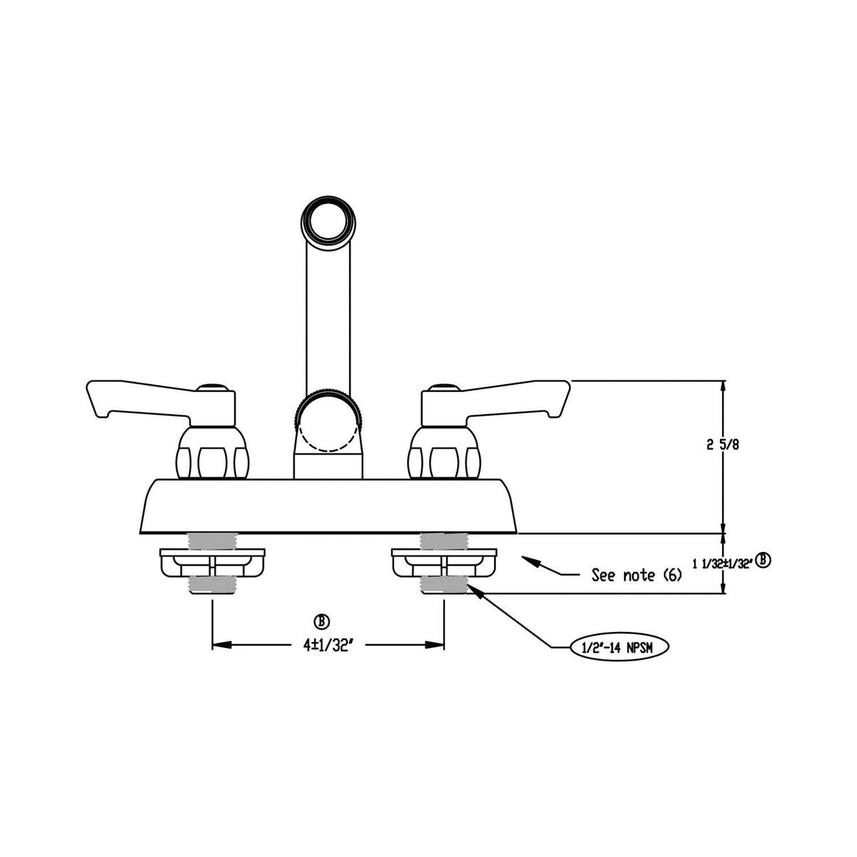 Scrub/Handwash Faucet - Wall Mount - 2.2 GPM