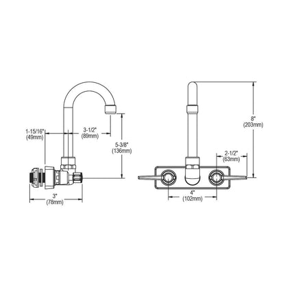 Scrub/Handwash Faucet - Wall Mount - 2.2 GPM