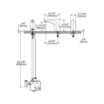 Bathroom Faucet - 4-3/4" - Deck Mount