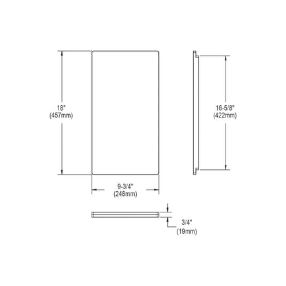 Cutting Board - 18" L x 9-3/4" W x 3/4" Thk
