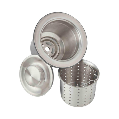 Deep Strainer Basket and Brass Tailpiece - Stainless Steel