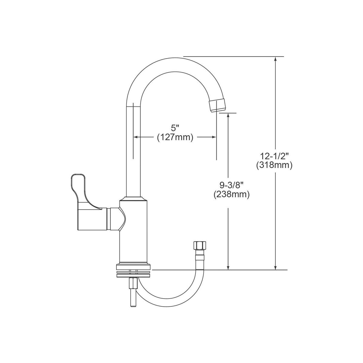 Classroom/Bar Faucet - Polished Chrome - Deck Mount